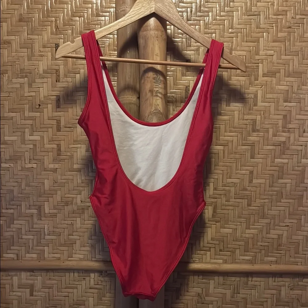 Red Aloha one piece Swimsuit by Private Party s/m